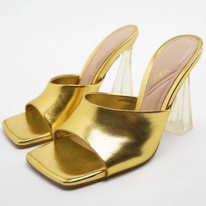 Zara Methacrylate Gold Heels